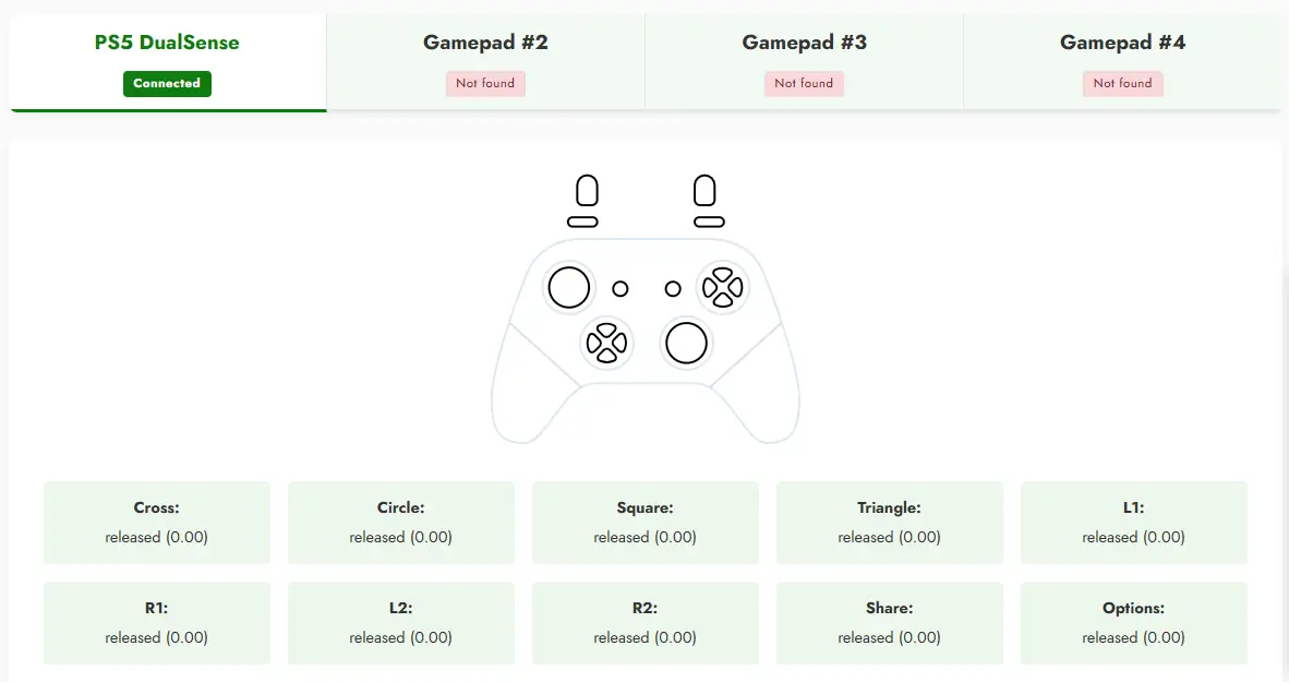 Connect the Controller - Gamepad Tester