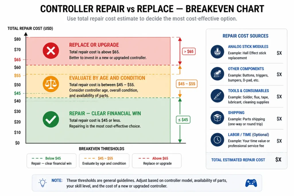 Repair Gamepad vs New Buy - Best Cost Decision Guide 2026 1 Controller Repair vs Replace