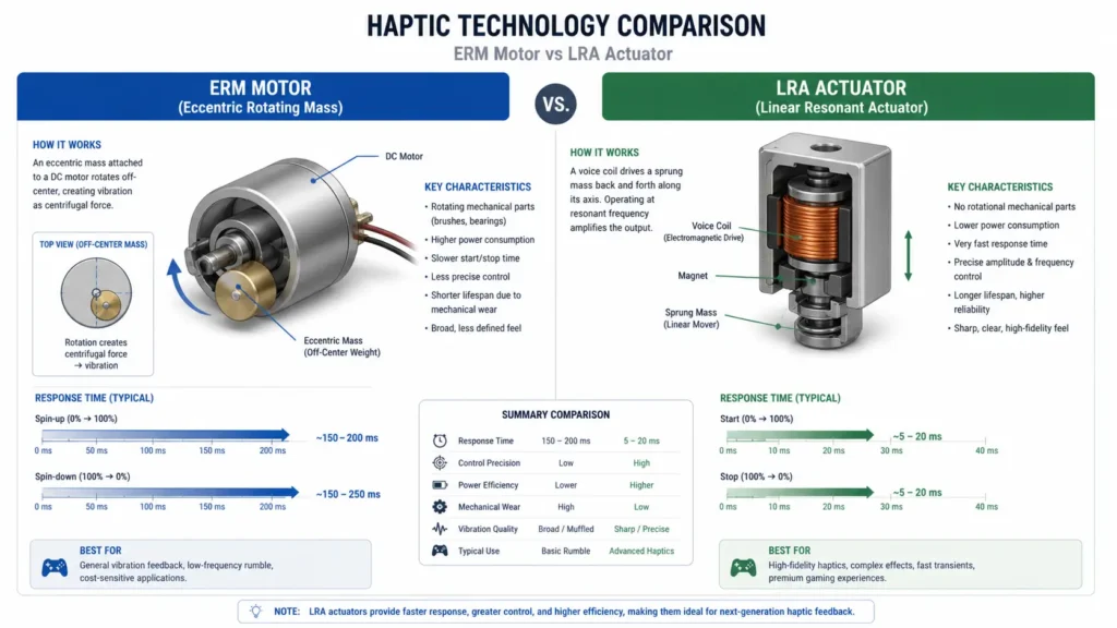 Haptic technology comparison: ERM vs LRA