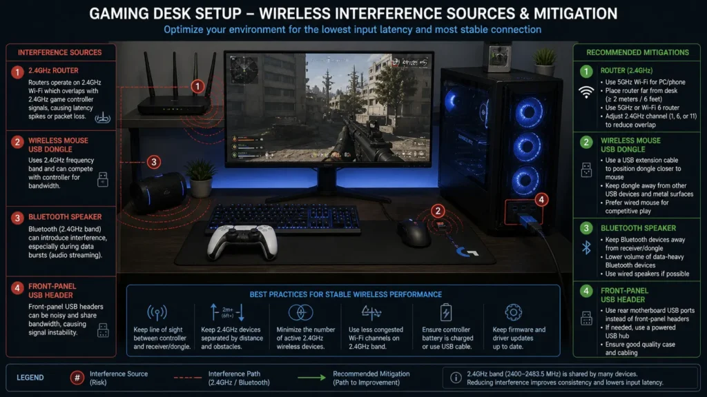 Typical Gaming Desk Setup Annotating